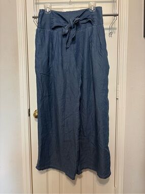 Cupshe Navy Blue High-Waist Tie-Front Pants